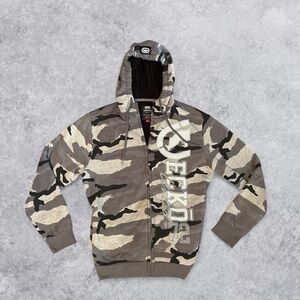 Ecko Unlimited Men's Brown and Tan Camouflage Jacket